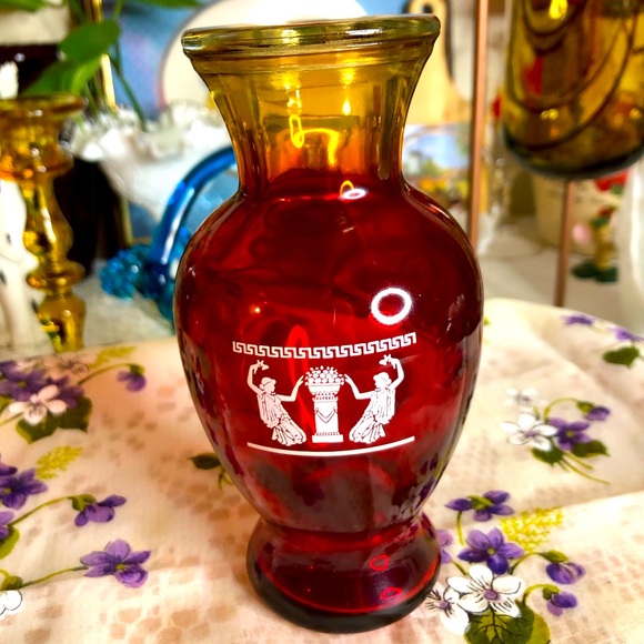 Other - Amberina small glass vase